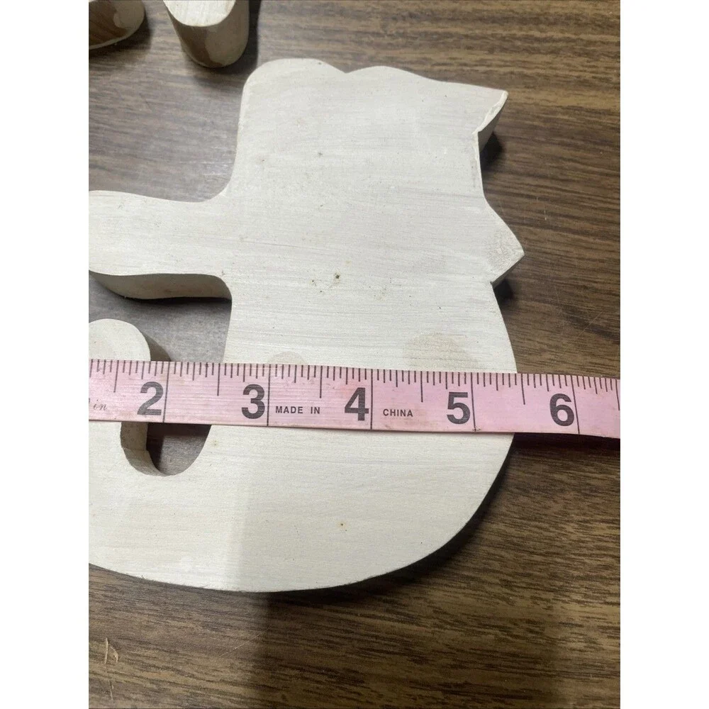 3 Solid Wooden Cat Kitten Shapes for Crafting Painting Art